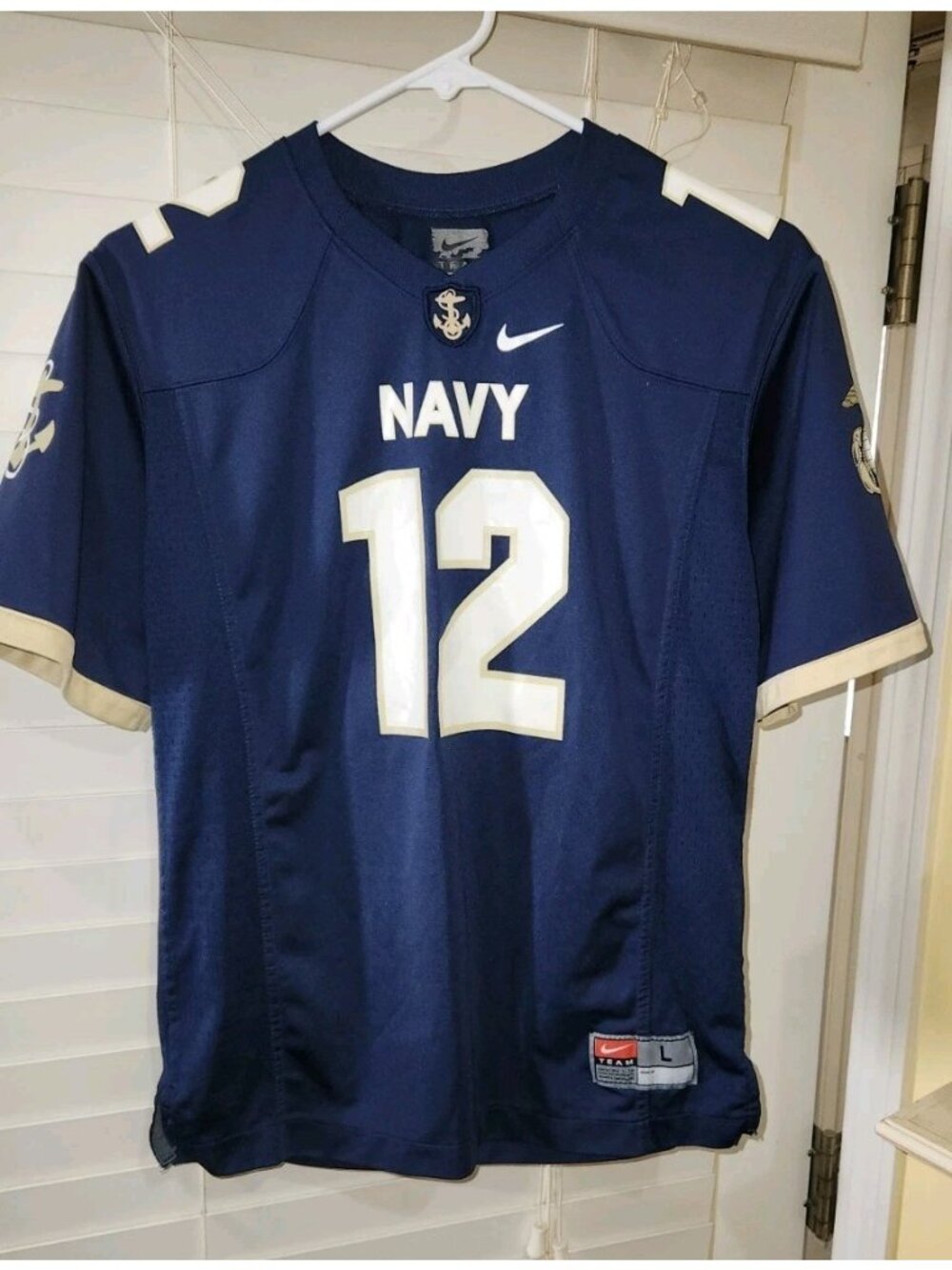 Nike Navy Midshipmen #12 Football Jersey Youth Large Navy Blue Gold White